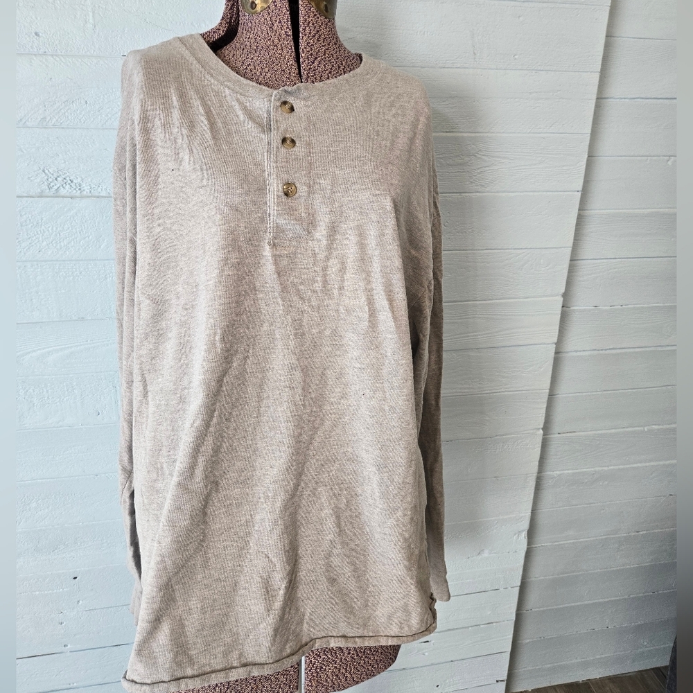 Mens Levis Long Sleeve Gray 3 Button Down Shirt Size XL